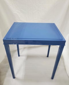 Lacquer Blue High Gloss Backgammon Game Table with Removable Top - Made to order