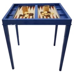 Lacquer Blue High Gloss Backgammon Game Table with Removable Top, Made to order