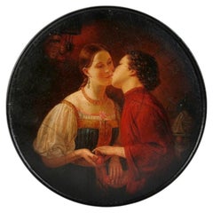 Lacquer Box "Paschal Greeting", Russia By Vishnyakov Manufactory, 1880s