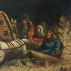 Lacquer Box "Troika", Russia by Vishnyakov, Second Half of 19th Century