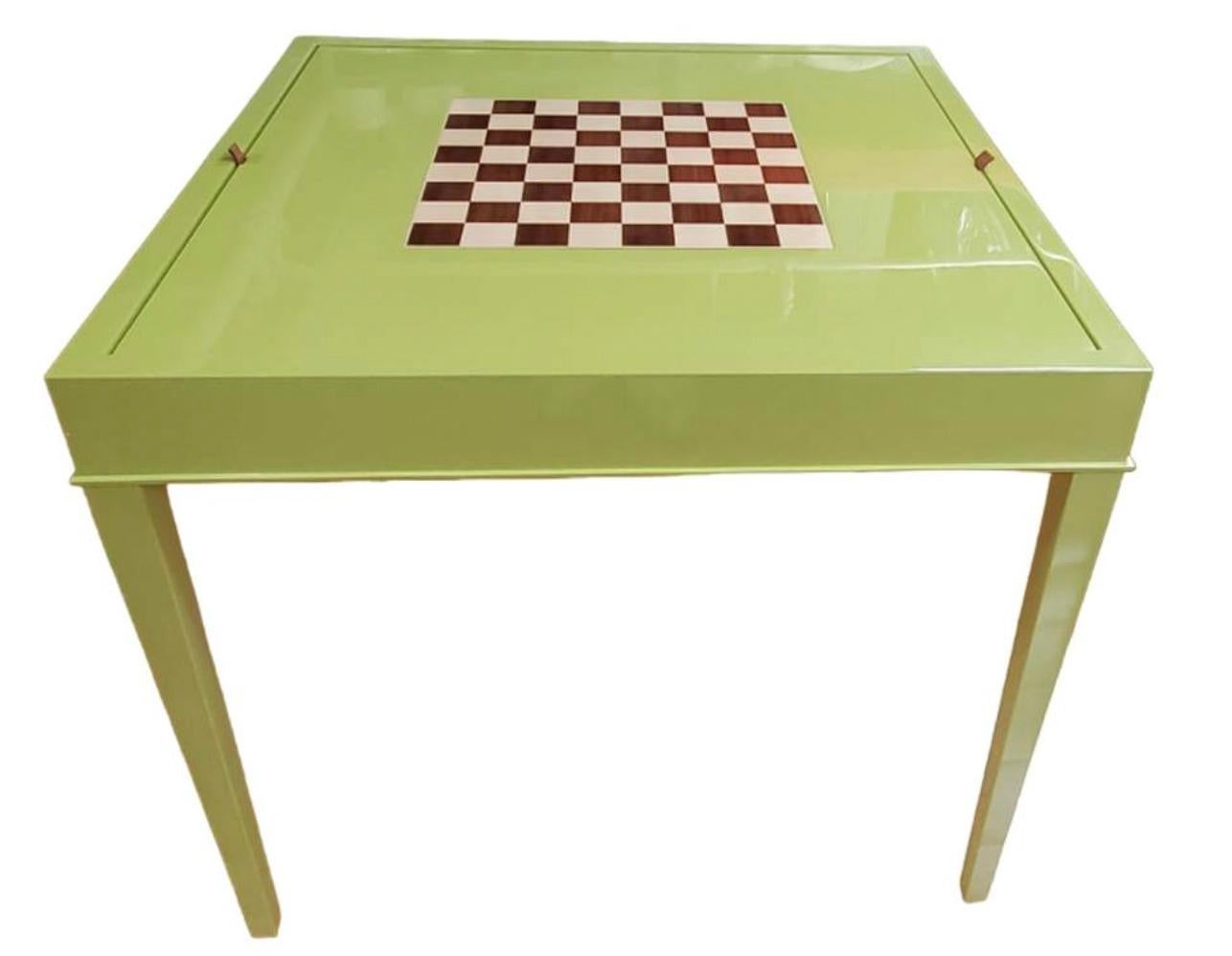 American Lacquer Custom Square Game Table For Sale