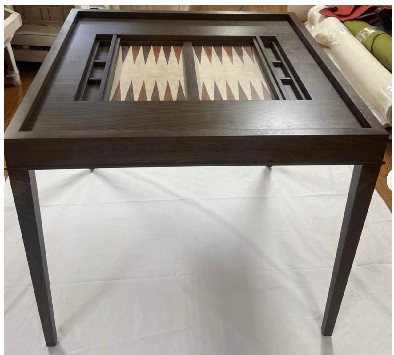 Lacquer Custom Square Game Table In New Condition For Sale In New York, NY