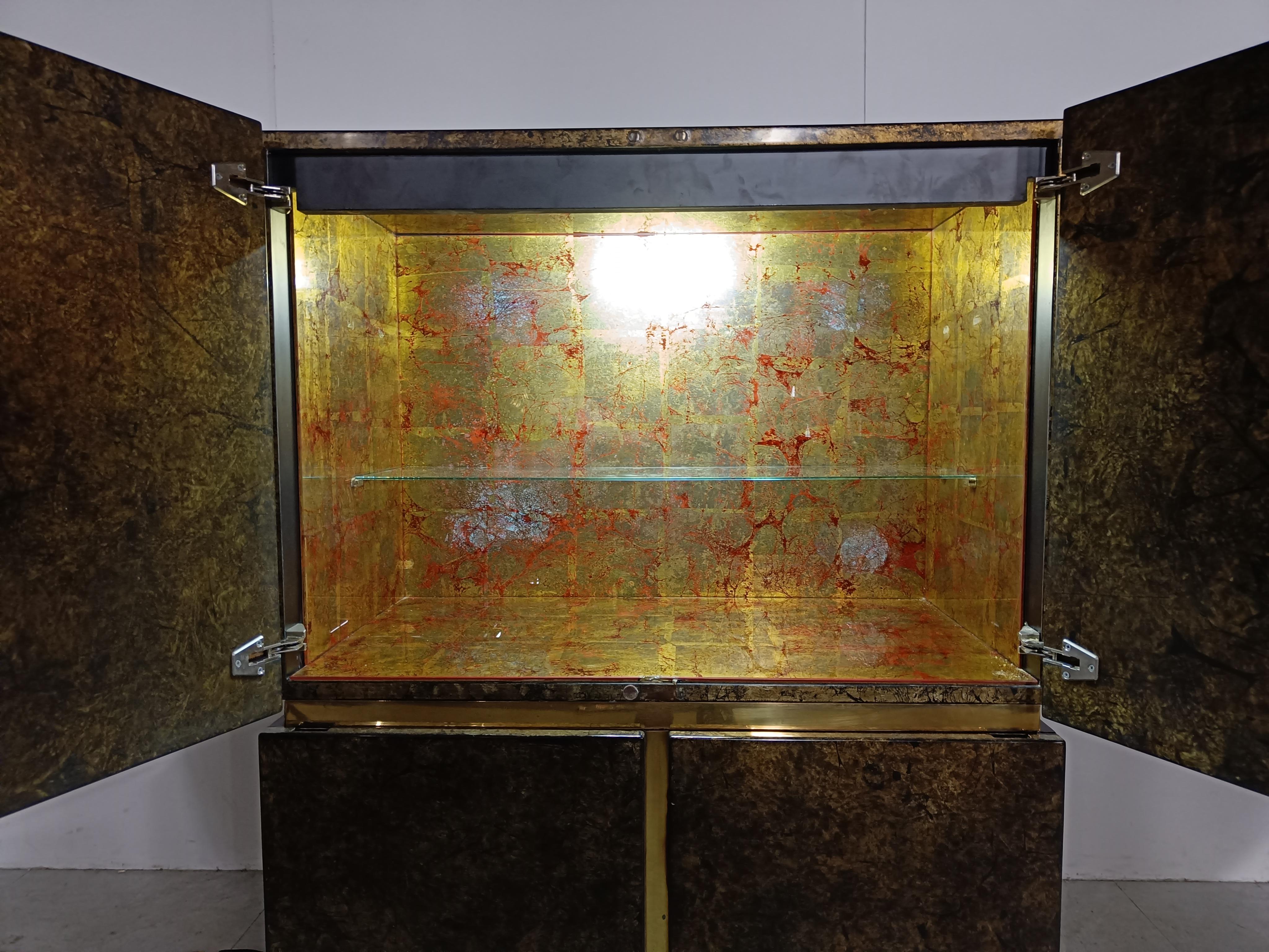 Lacquer hollywood regency bar cabinet, 1970s For Sale 3