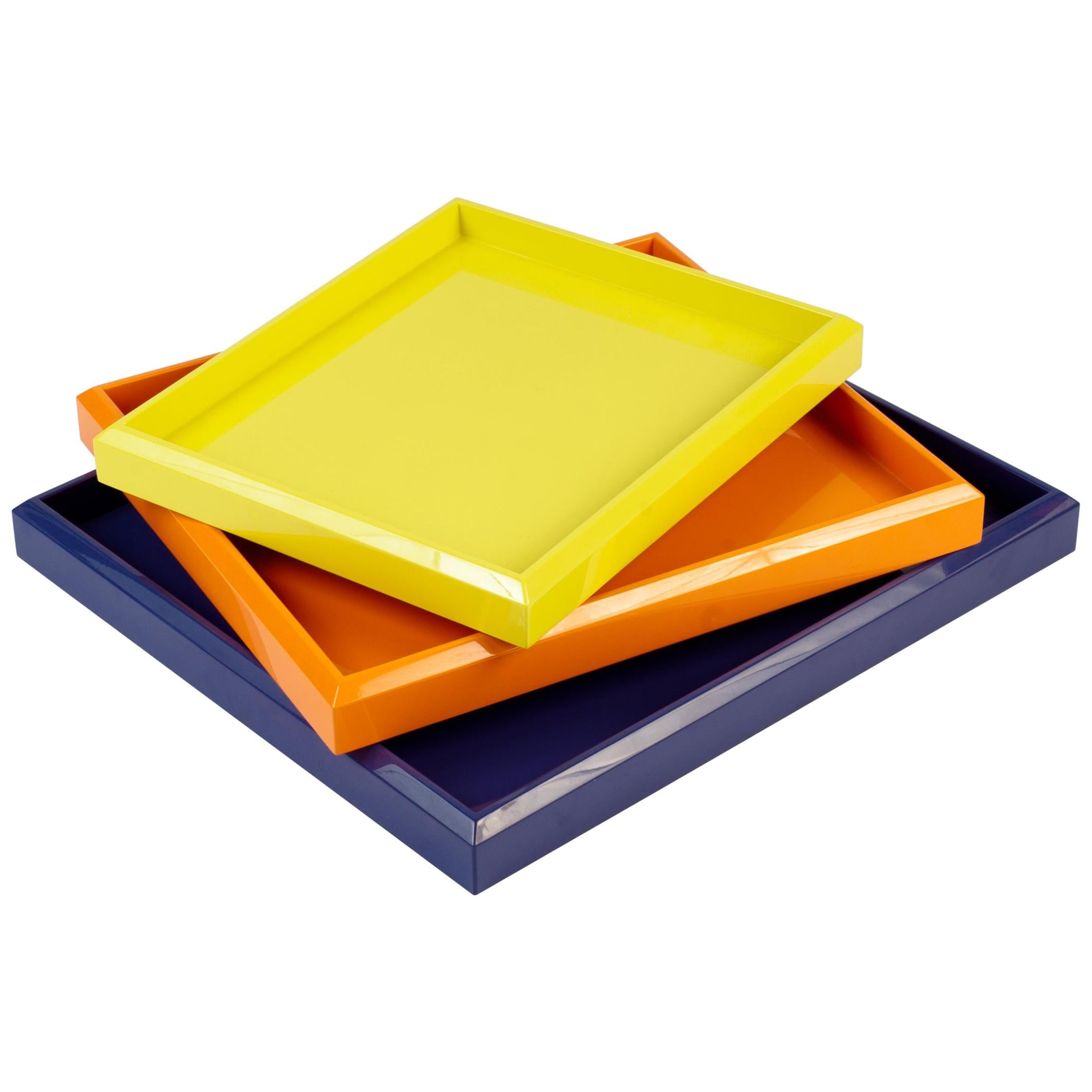Lacquer Nesting Trays Customized Different Colors
