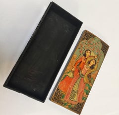 Lacquer Pen Box Hand Painted with Harem Girls Playing and Dancing
