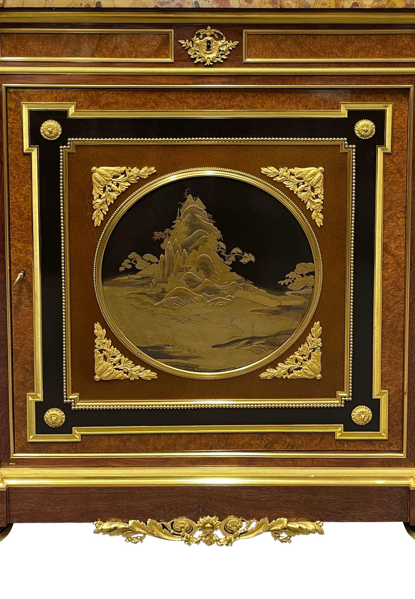 French Lacquer side cabinet after Beurdeley, 1890 For Sale