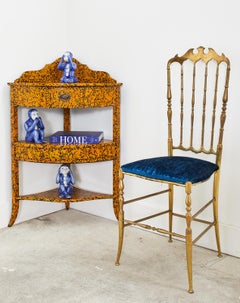 Lacquer Speckled English Corner Shelf Display by Ira Yeager
