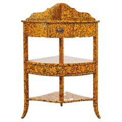 Lacquer Speckled English Corner Shelf Display by Ira Yeager