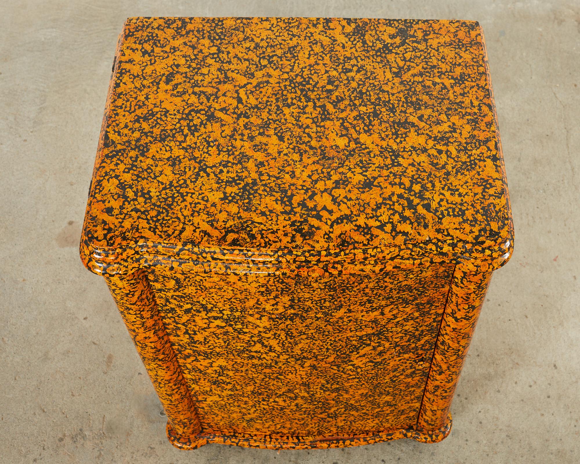 Lacquered Lacquer Speckled Sewing Table Cupboard by Artist Ira Yeager For Sale