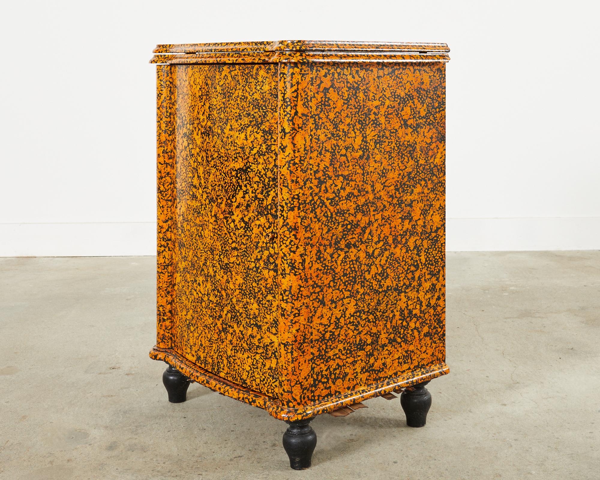 Lacquer Speckled Sewing Table Cupboard by Artist Ira Yeager In Good Condition For Sale In Rio Vista, CA