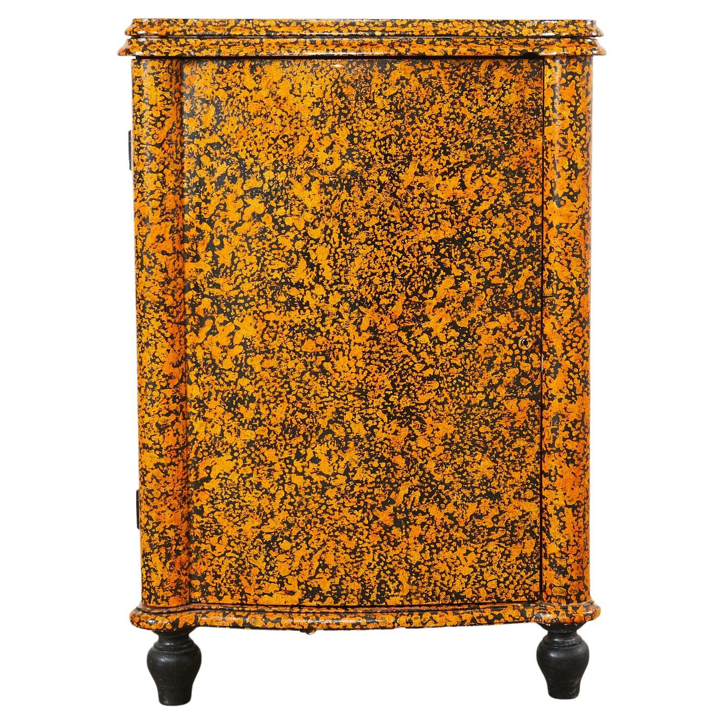 Lacquer Speckled Sewing Table Cupboard by Artist Ira Yeager For Sale