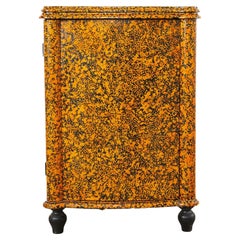 Antique Lacquer Speckled Sewing Table Cupboard by Artist Ira Yeager