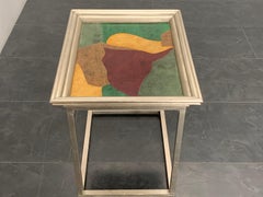 Lackierter, polychromierter Metalltisch mit Faden, 1960er Jahre