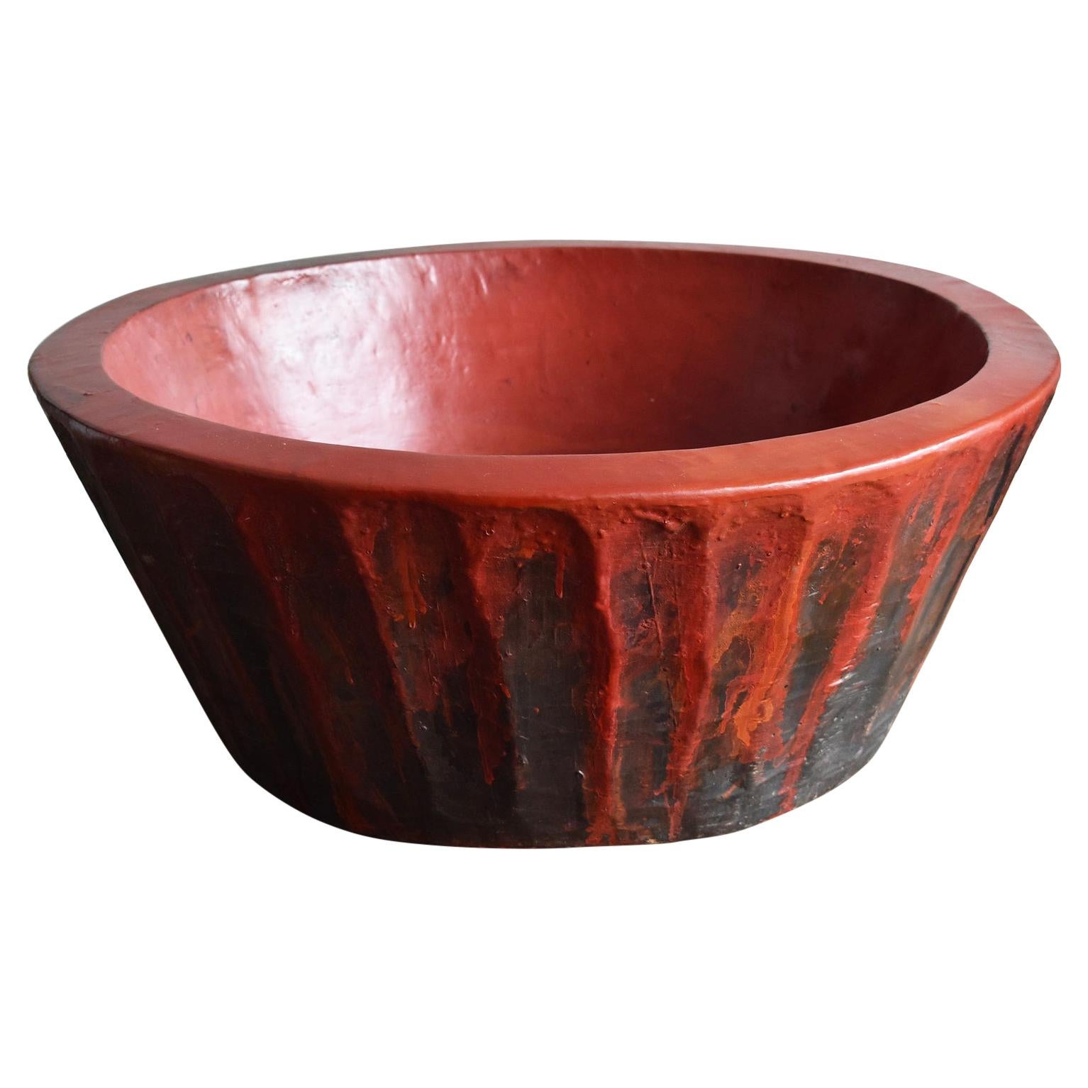 Lacquer Wooden Bowl Used by Japanese Lacquer Craftsmen / Antique Lacquerware Too