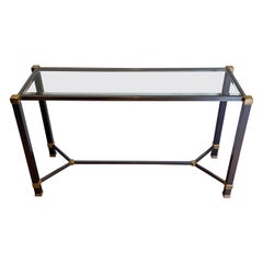 Console in alluminio laccato e metallo dorato di Pierre Vandel