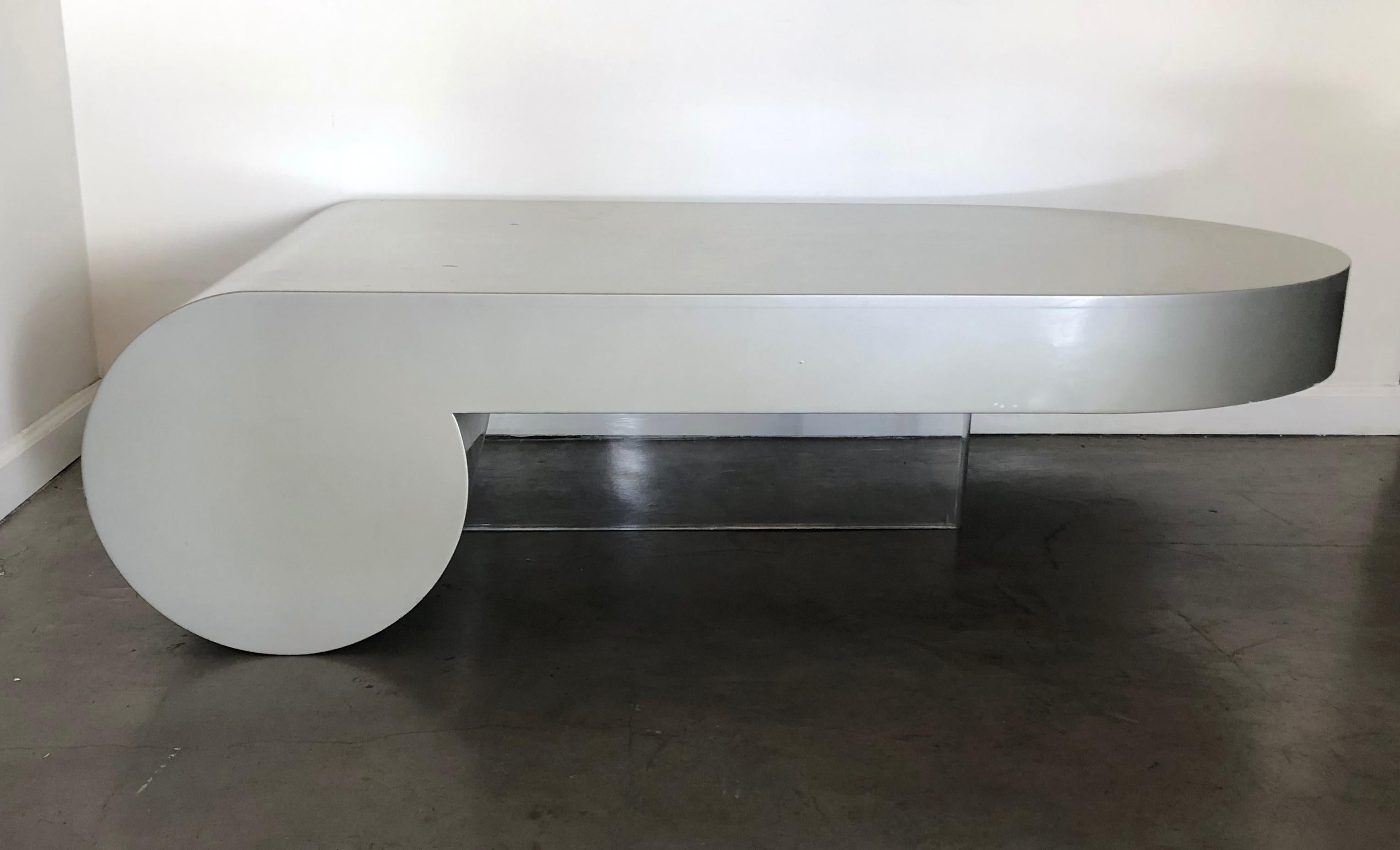 Available at the gallery right now, we have a stunning midcentury lacquered coffee table. This piece is in good condition with wear consistent with age and use. 

Our gallery purchased this piece as a bulk estate buy. The estate we purchased this