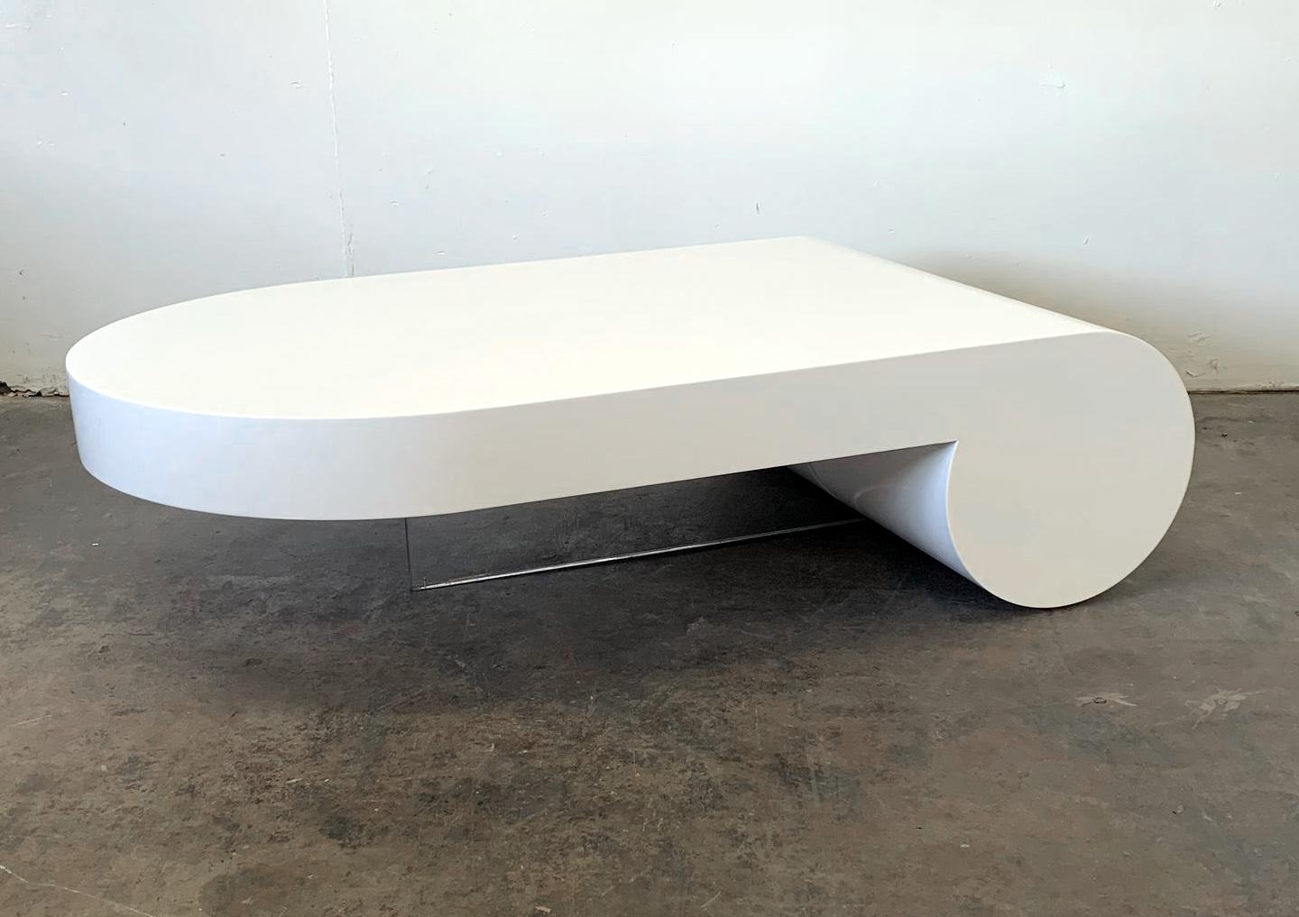 Late 20th Century Lacquered and Acrylic Postmodern Phallic Coffee Table