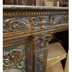 Lacquered and gilded sideboard, carvings and classical-style decorations, Italy