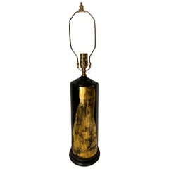 Lampe de table simple en bois laqué et bois doré