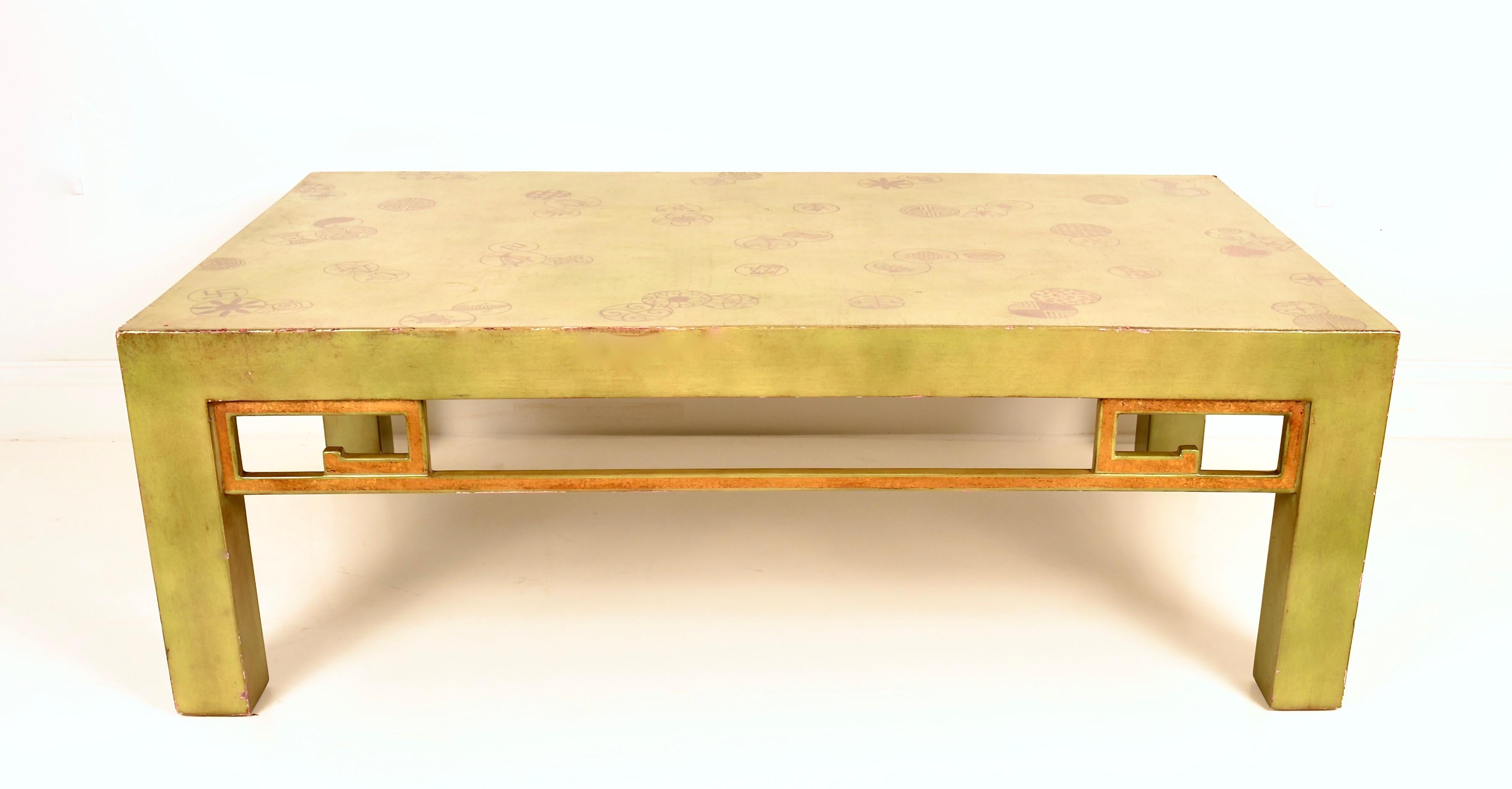 Late 20th Century Lacquered and Hand Decorated Cocktail Table For Sale