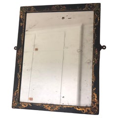 Lacquered and Hand-painted Weathered Mirror Late 19th Century