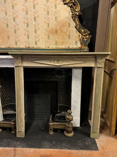 Lacquered and painted wooden mantle fireplace, Italy