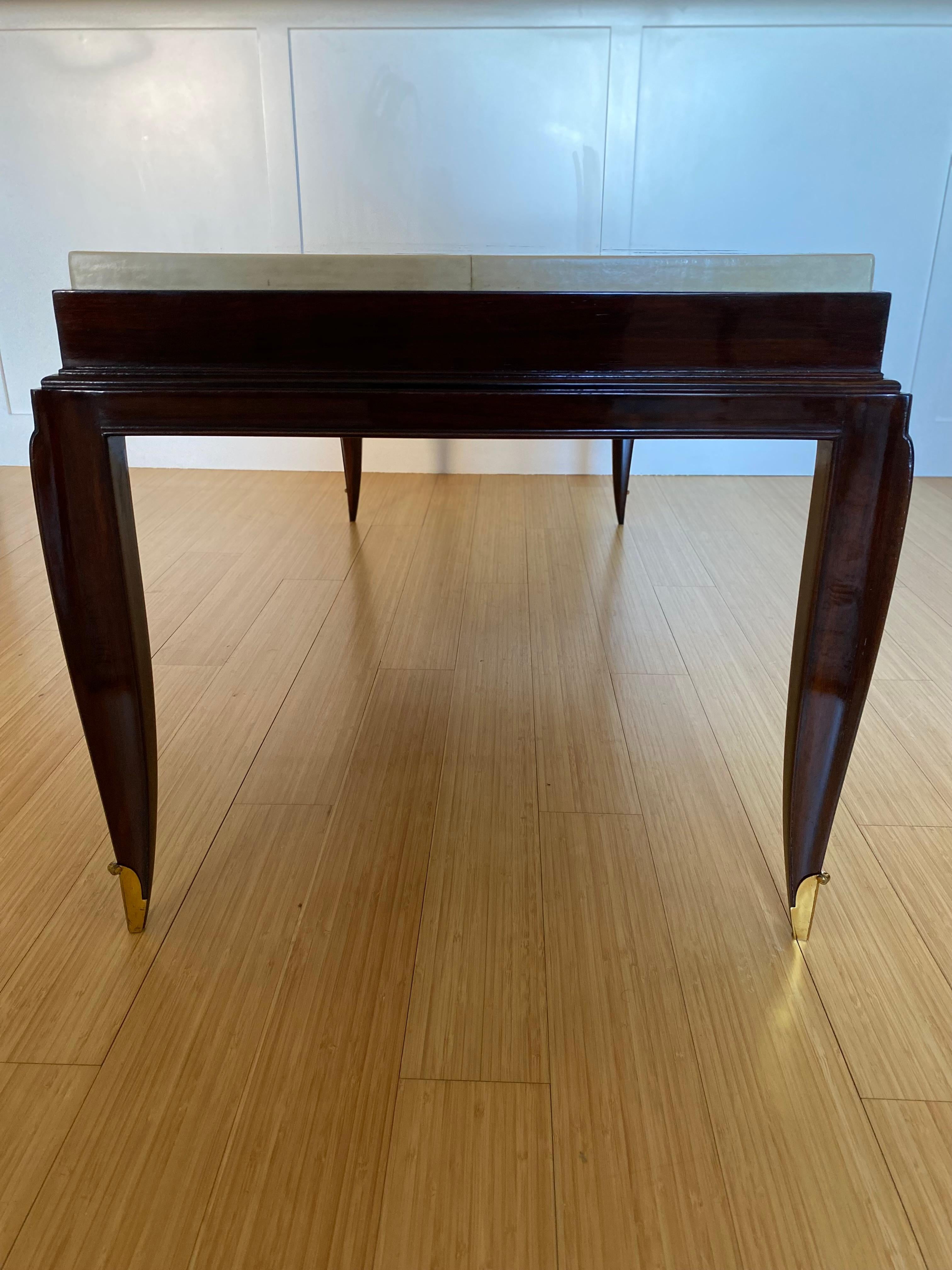Lacquered and Parchment Coffee Table by Jean Pascaud In Good Condition For Sale In Montreal, QC