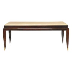 Lacquered and Parchment Coffee Table by Jean Pascaud