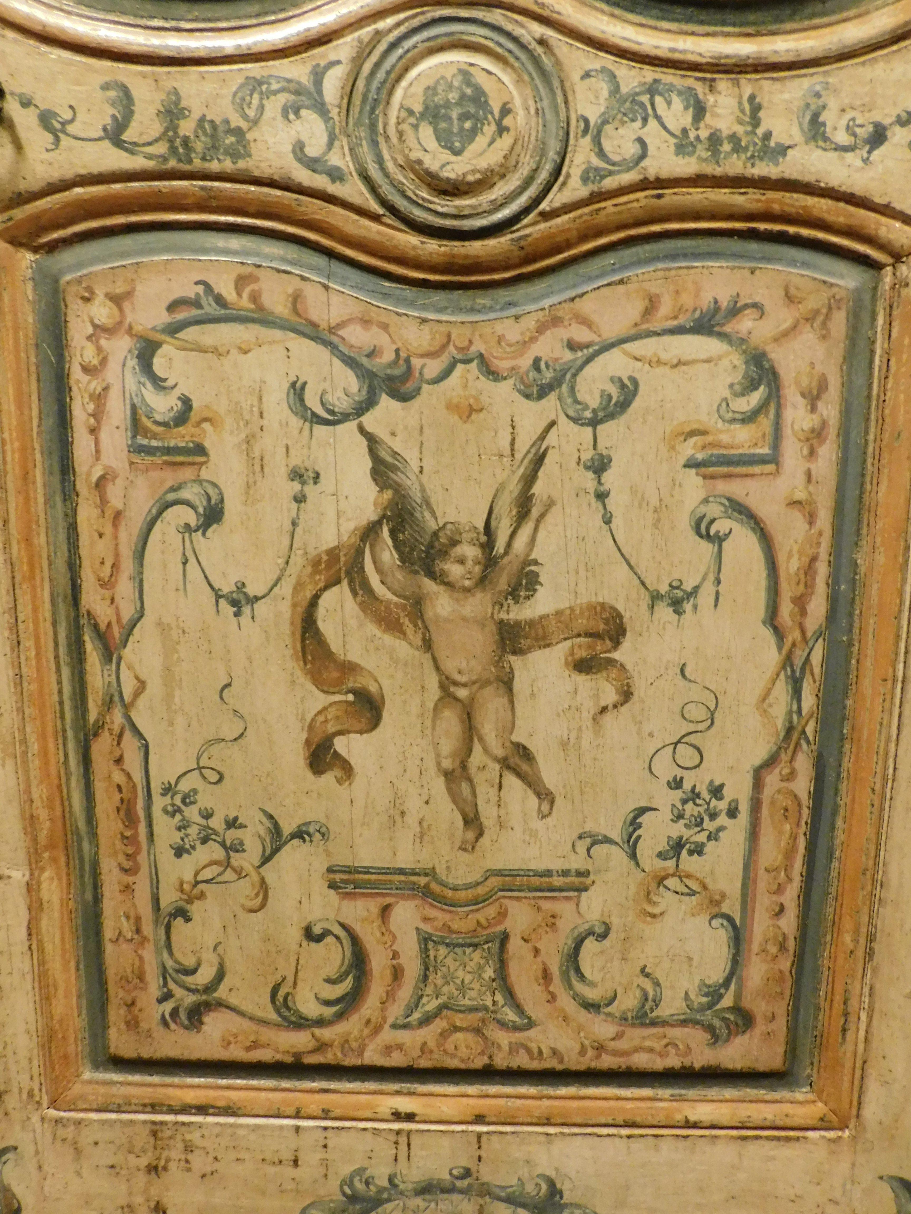 Porte double face en bois laqué et richement peint, Toscane en vente 1
