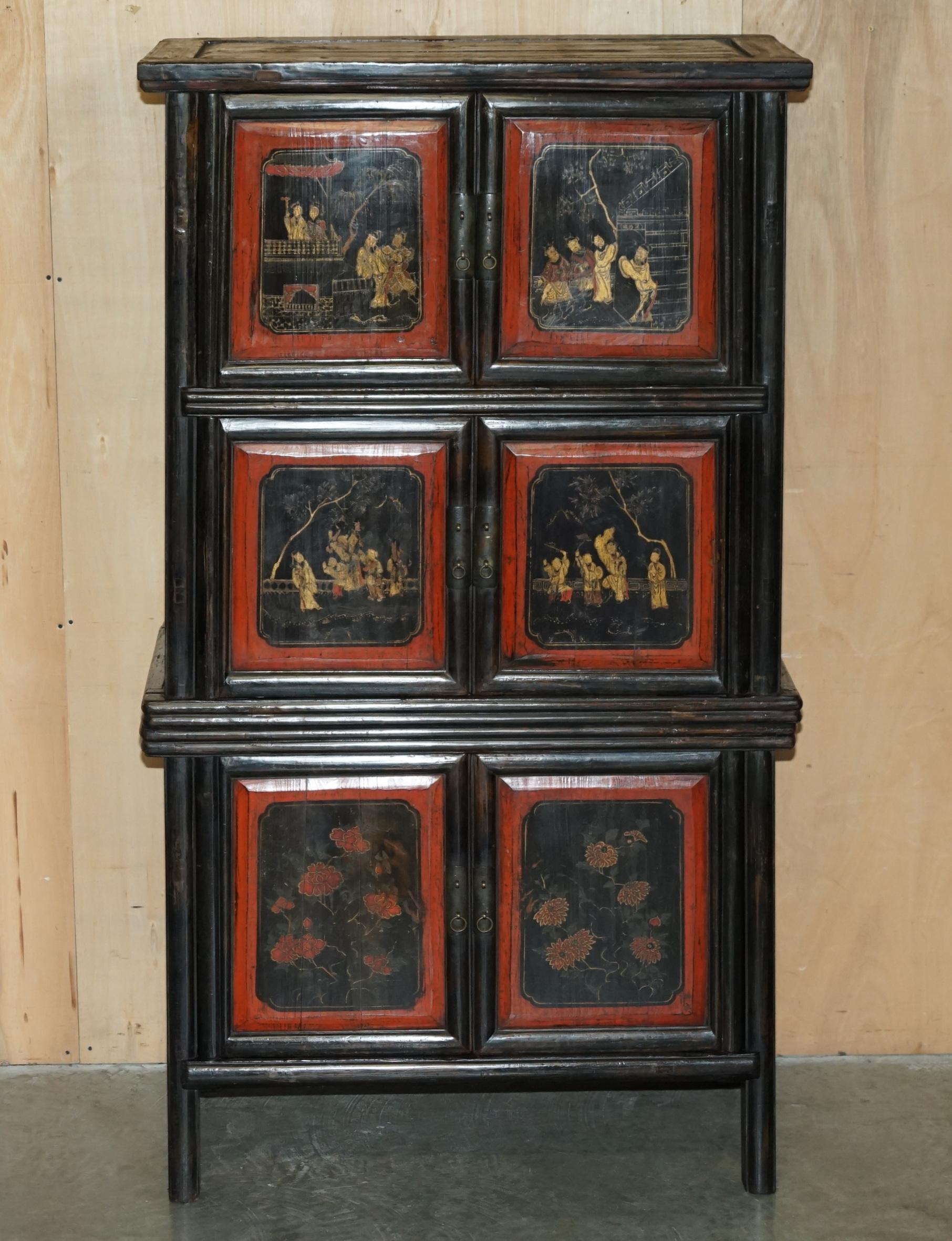 Royal House Antiques

Royal House Antiques is delighted to offer for sale this very fine circa 1920-1940 Antique Chinese Export hand carved compound cupboard with twin internal drawers and Chinoiserie style paintings to the front 

Please note the