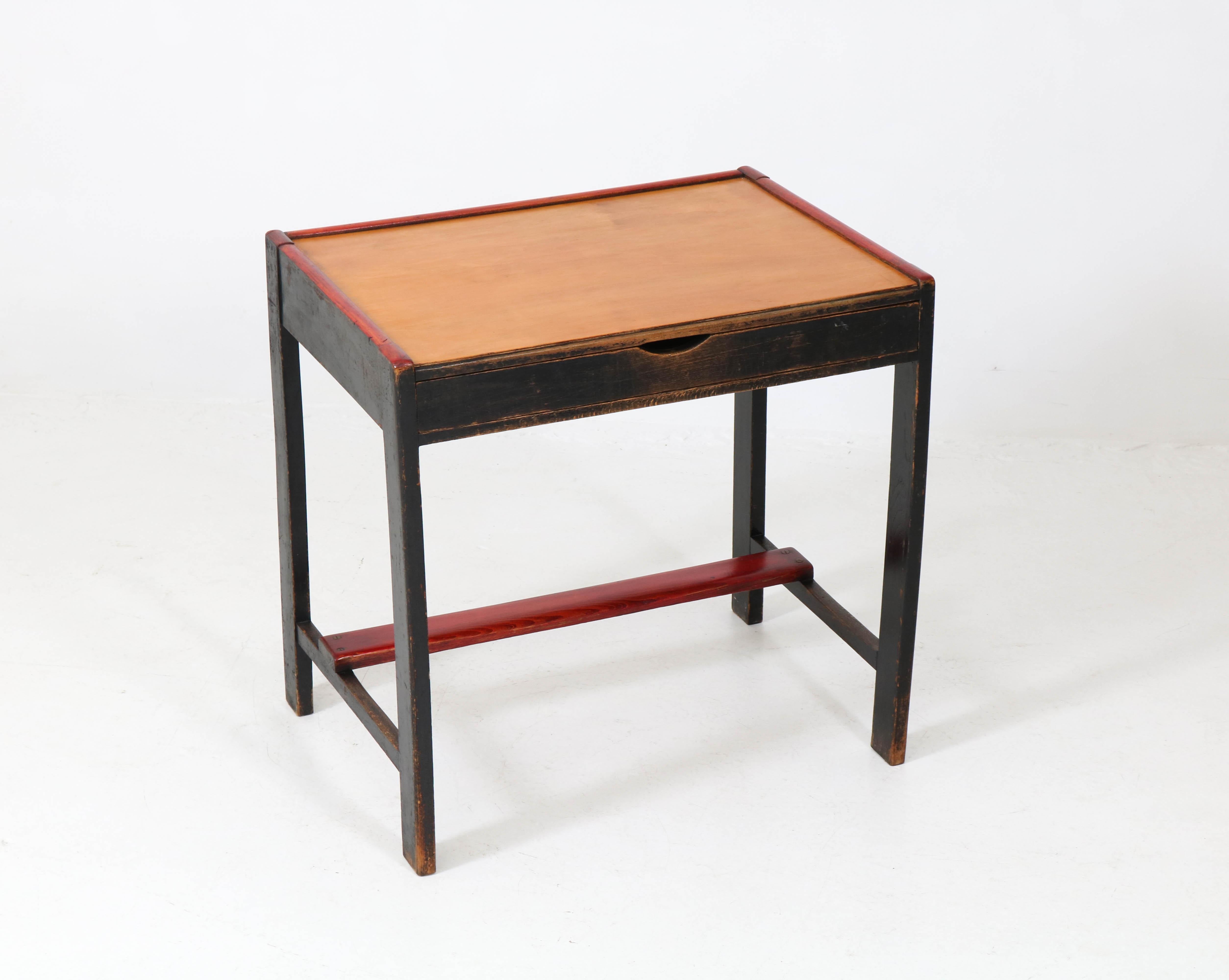 Early 20th Century Lacquered Art Deco Haagse School Children's Table and Armchair by Cor Alons