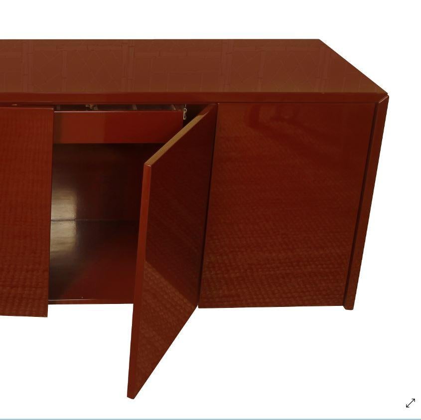 Mid-Century Modern Lacquered Aubergine Modern Cabinet, circa 1970
