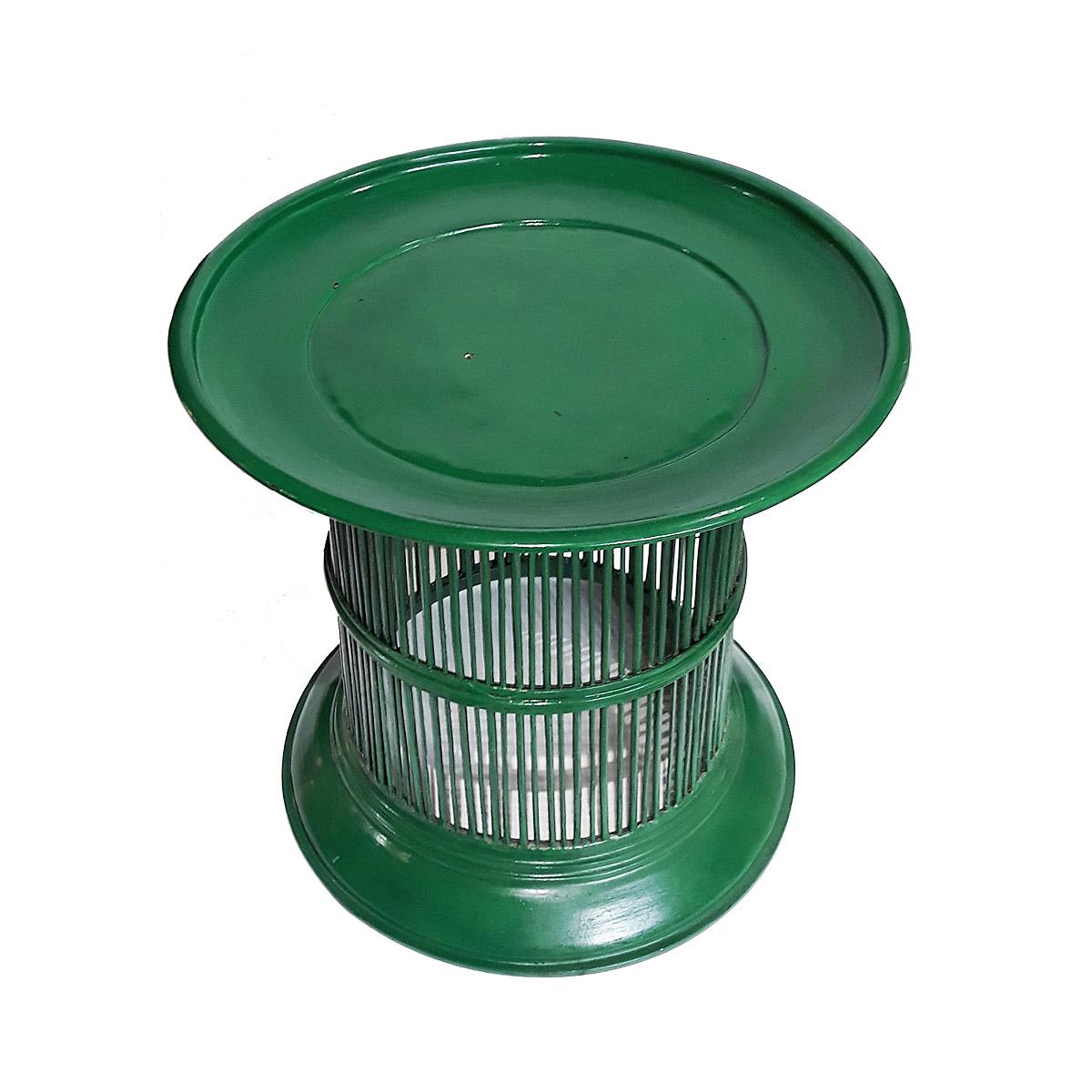 Lackierter Bambus-Trommeltisch aus Thailand, in  Grün (Organische Moderne) im Angebot