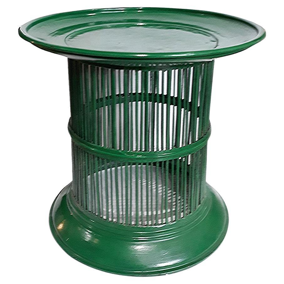 Lackierter Bambus-Trommeltisch aus Thailand, in  Grün im Angebot