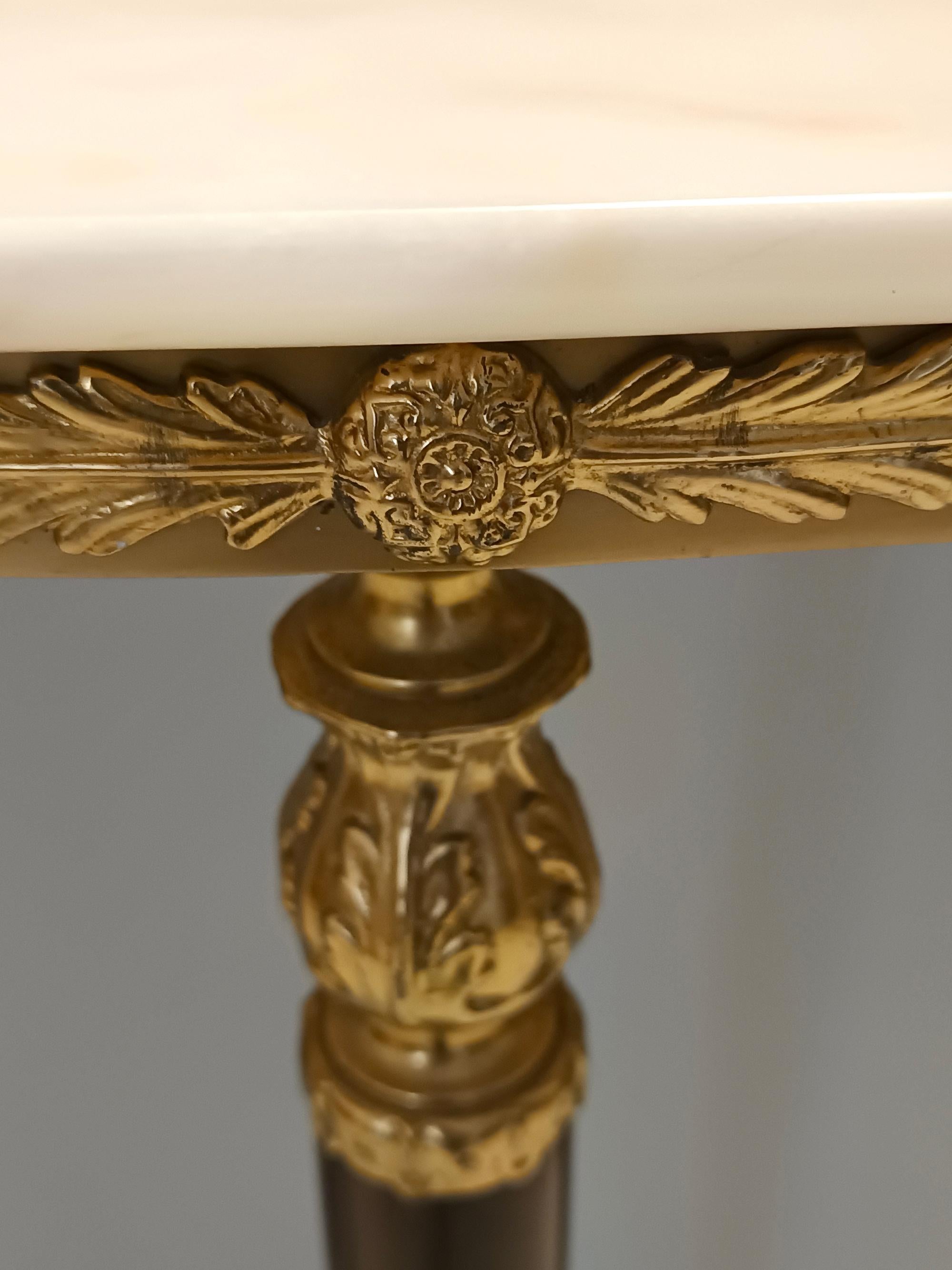 Lacquered Beech Console with Demilune Portuguese Pink Marble Top, Italy For Sale 4