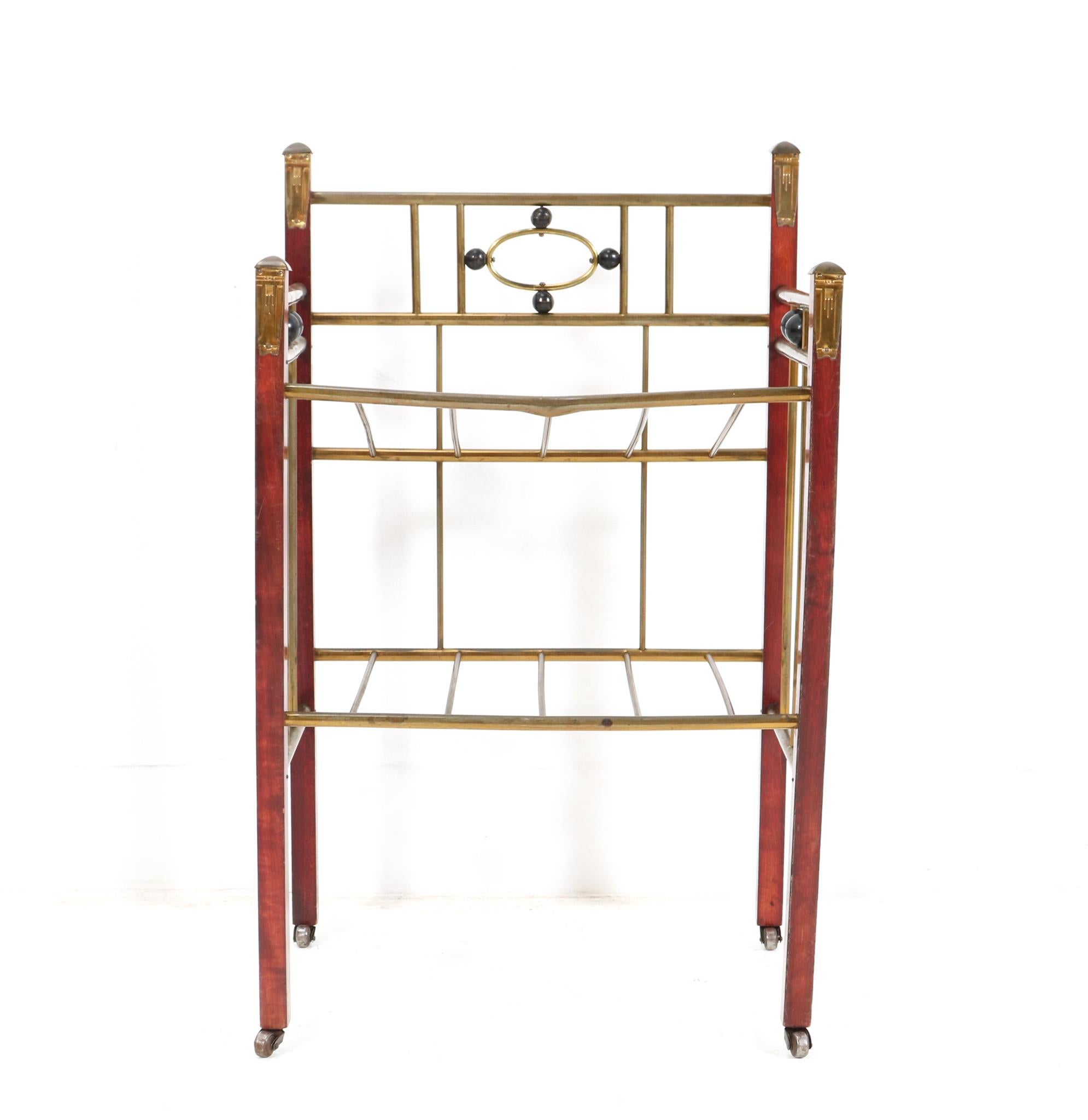 Austrian Lacquered Beech Vienna Secession Magazine Rack or Stand, 1900s For Sale