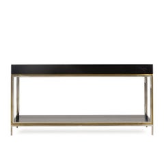 Table console noire laquée