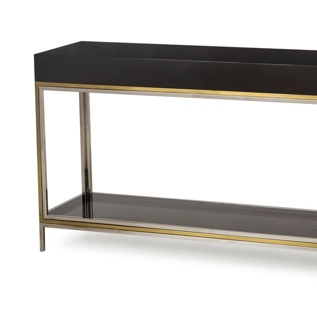 Lacquered Black Console Table In New Condition For Sale In Paris, FR