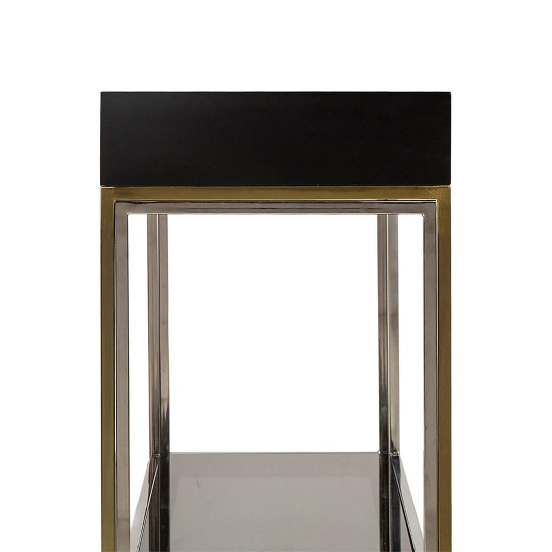 Lacquered Black Console Table For Sale 1