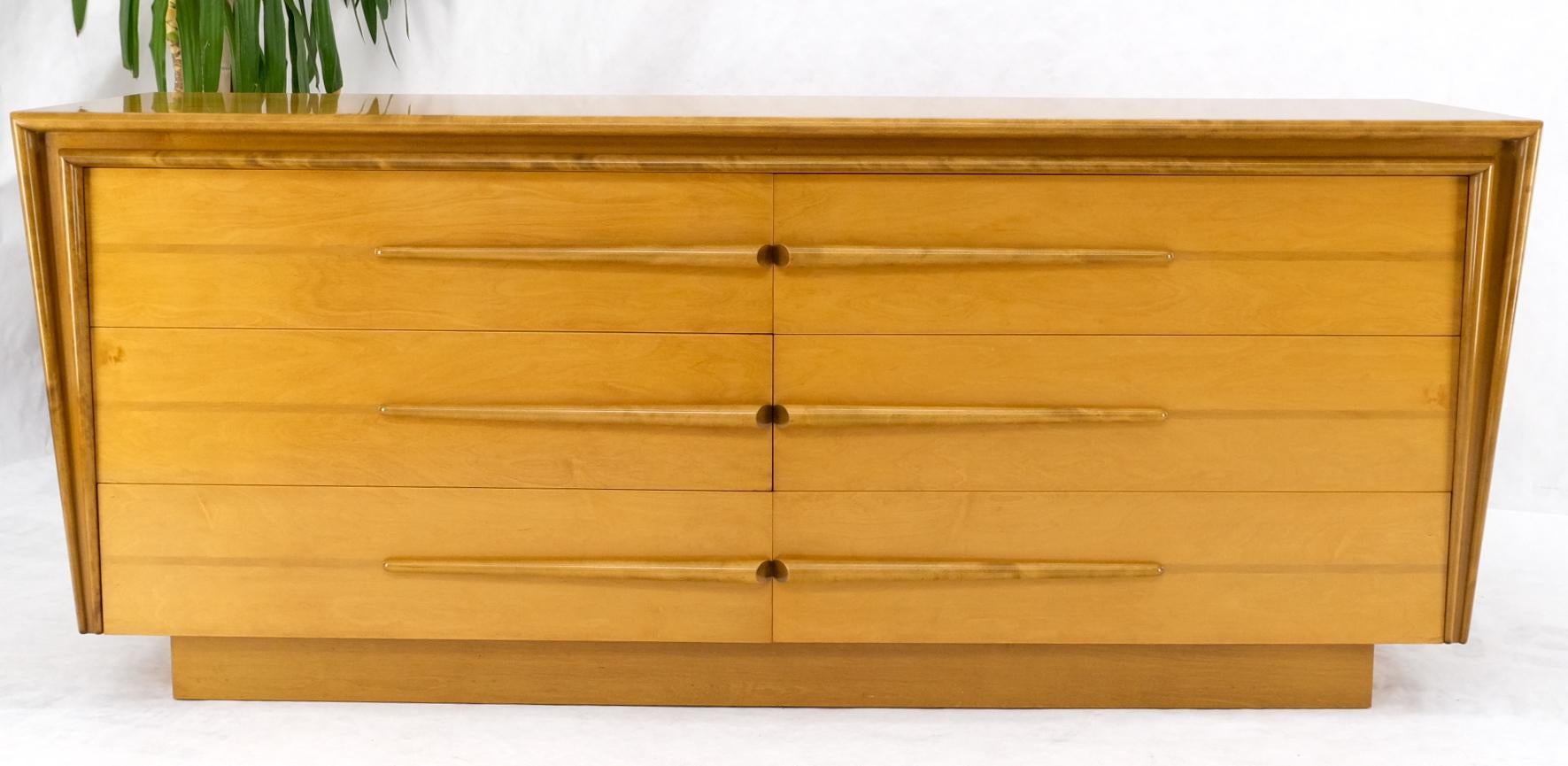Lackierte blonde Birke 6 Schubladen Schwedische Mid-Century Modern Kommode Anrichte Mint (20. Jahrhundert) im Angebot