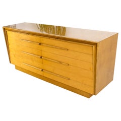 Lacquered Blond Birch 6 Drawer Swedish Mid-Century Modern Dresser Credenza Mint