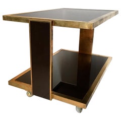 Lacquered Brass Bar Cart Mahey Style