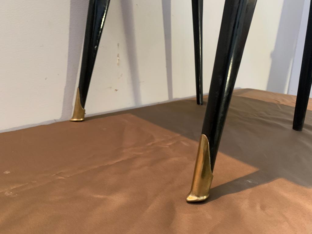 Lacquered Brass Dining Chairs by Ico Luisa Parisi, 1950s, Set of 6 5