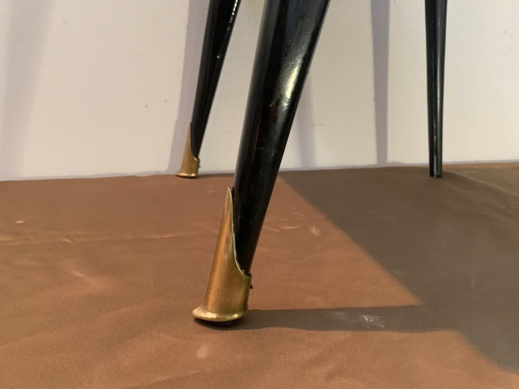Lacquered Brass Dining Chairs by Ico Luisa Parisi, 1950s, Set of 6 6
