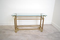 Lacquered Brass 'Snake' Console Attributed to Maison Jansen, France, 1960