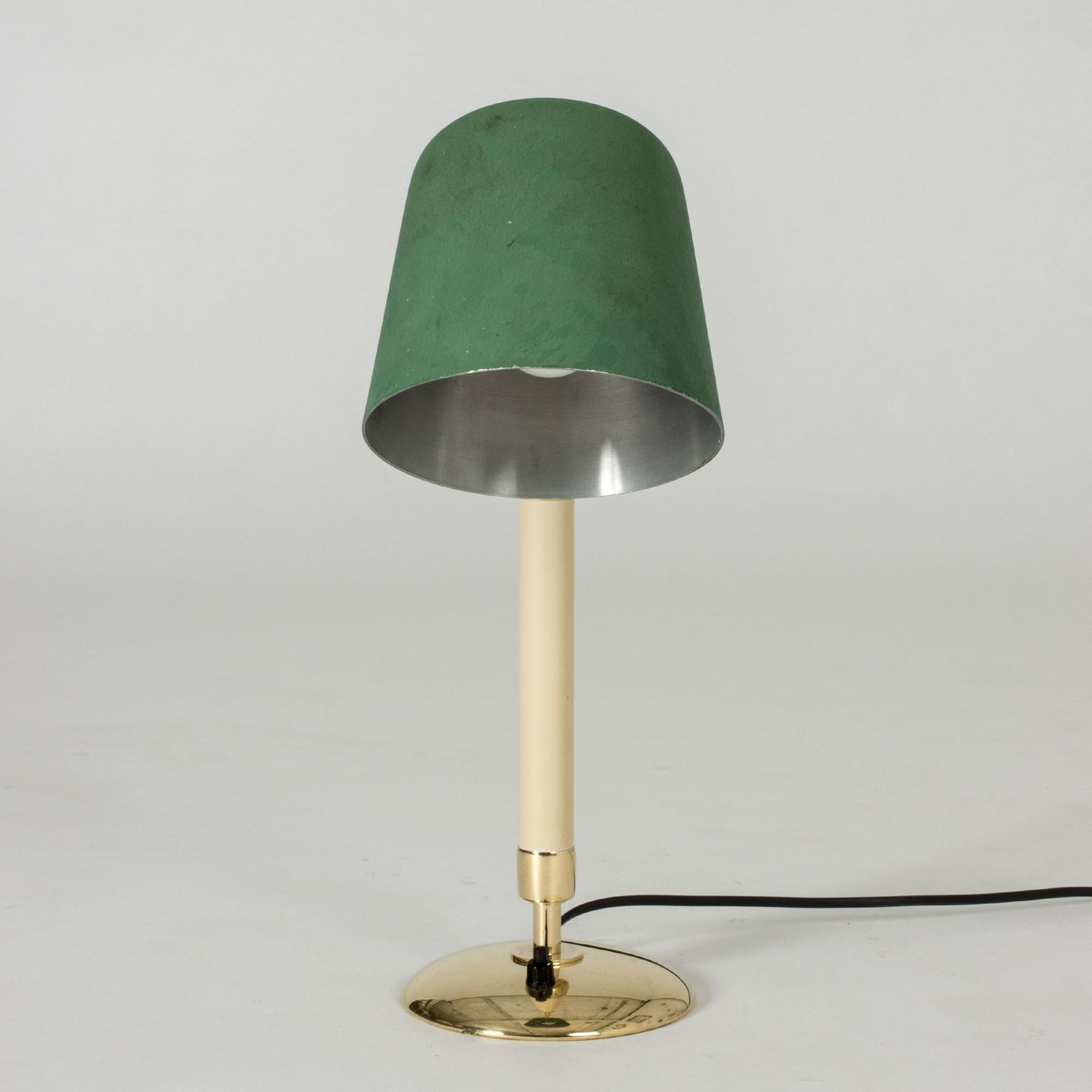 Scandinavian Modern Lacquered Brass Table Lamp by Bertil Brisborg