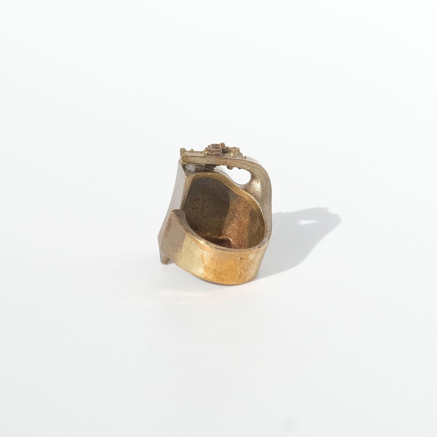 Lacquered Bronze Ring by Lapponia, Björn Weckström In Good Condition For Sale In Stockholm, SE