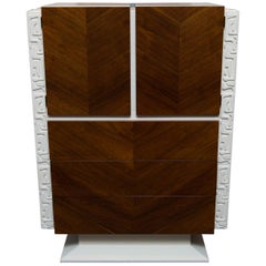 Lacquered Brutalist Tall Dresser by United Furniture