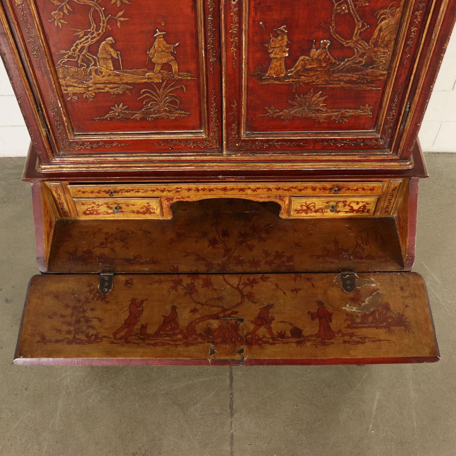 Lacquered Bureau Bookcase Piedmont, Italy, Mid-18th Century 5