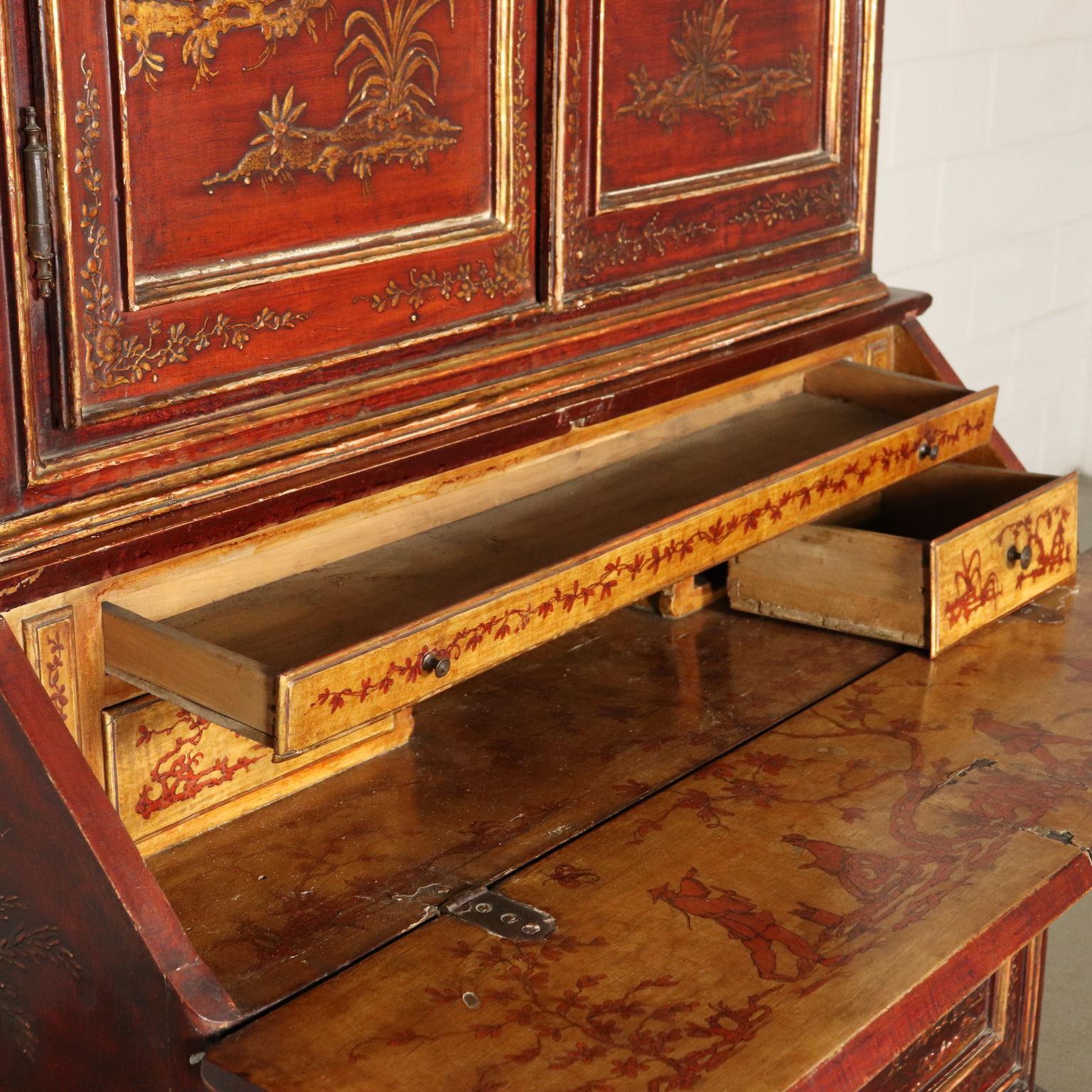 Lacquered Bureau Bookcase Piedmont, Italy, Mid-18th Century 6